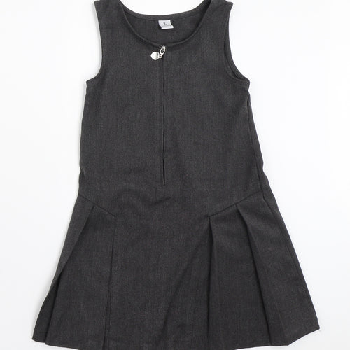 TU Girls Grey   Pinafore/Dungaree Dress  Size 5 Years  - school dress