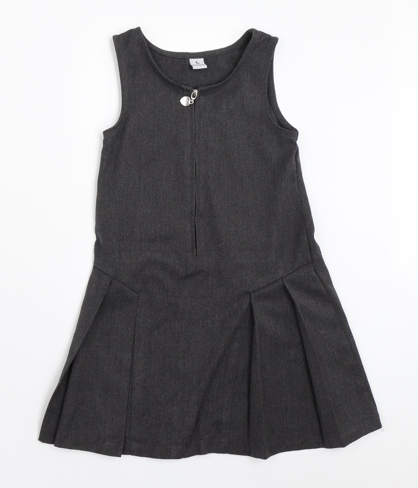TU Girls Grey   Pinafore/Dungaree Dress  Size 5 Years  - school dress