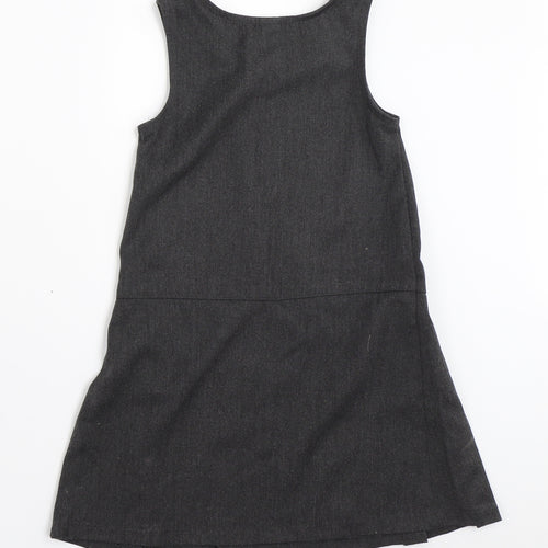 TU Girls Grey   Pinafore/Dungaree Dress  Size 5 Years  - school dress