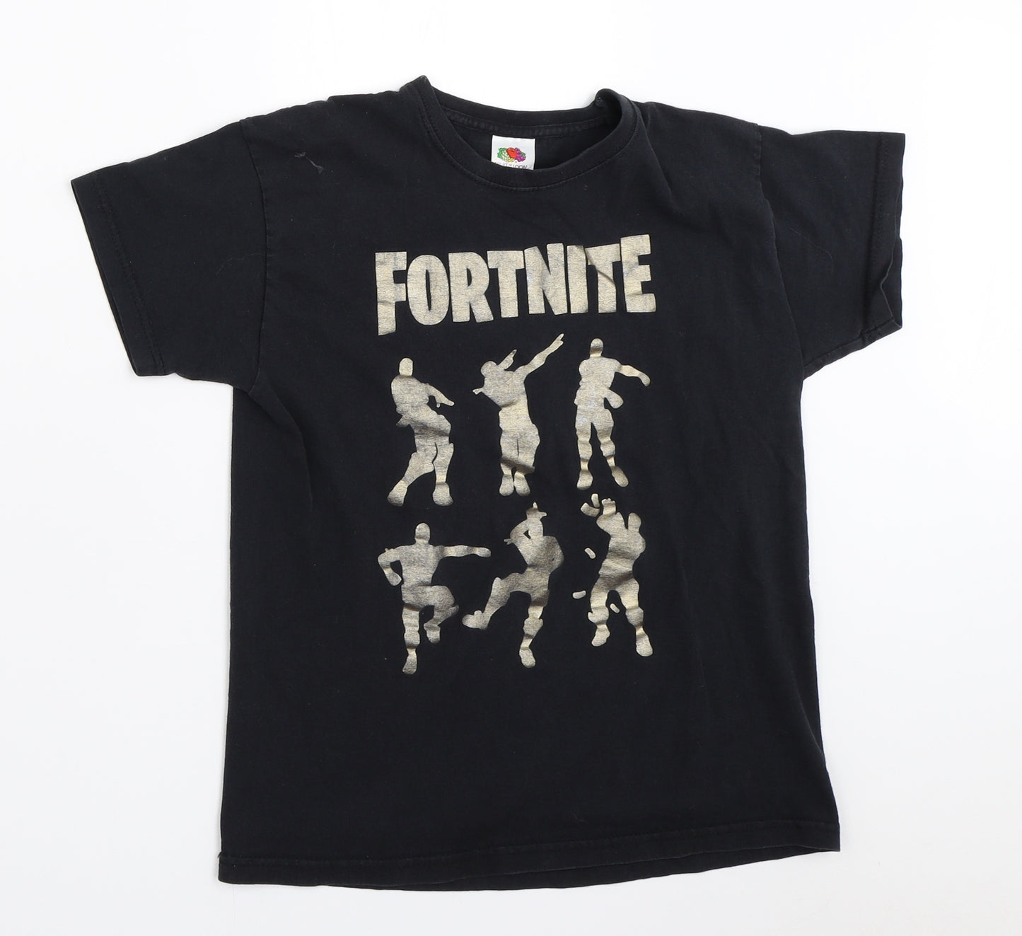 Fruit of the Loom Boys Black   Basic T-Shirt Size 10-11 Years  - FORTNITE