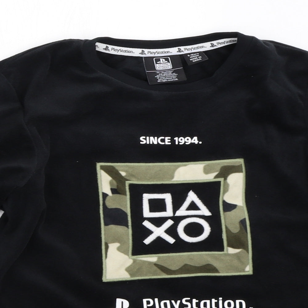 Primark Boys Black Solid   Pyjama Top Size 9-10 Years  - playstation