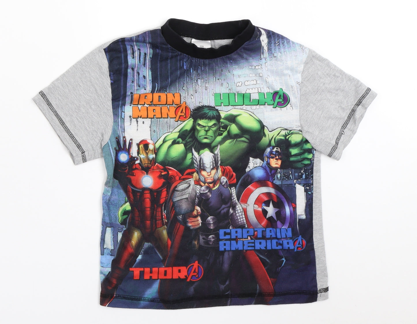 Preworn Boys Grey Solid   Pyjama Top Size 7-8 Years  - marvel the avengers