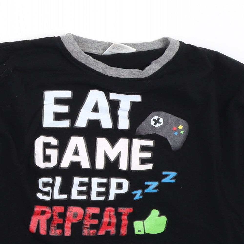 The Pyjama Factory Boys Black Solid   Pyjama Top Size 11-12 Years