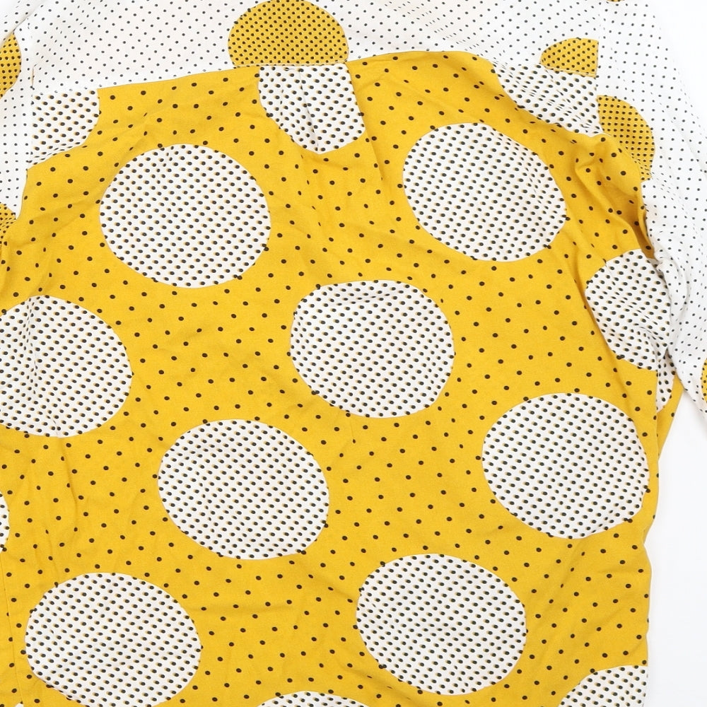 TU Womens Yellow Polka Dot  Basic Blouse Size 16