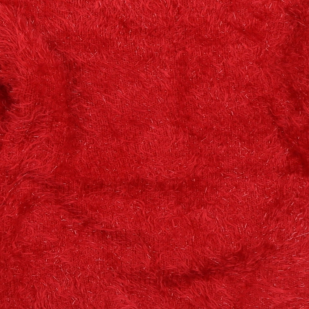 George Girls Red   Pullover Jumper Size 9-10 Years  - christmas