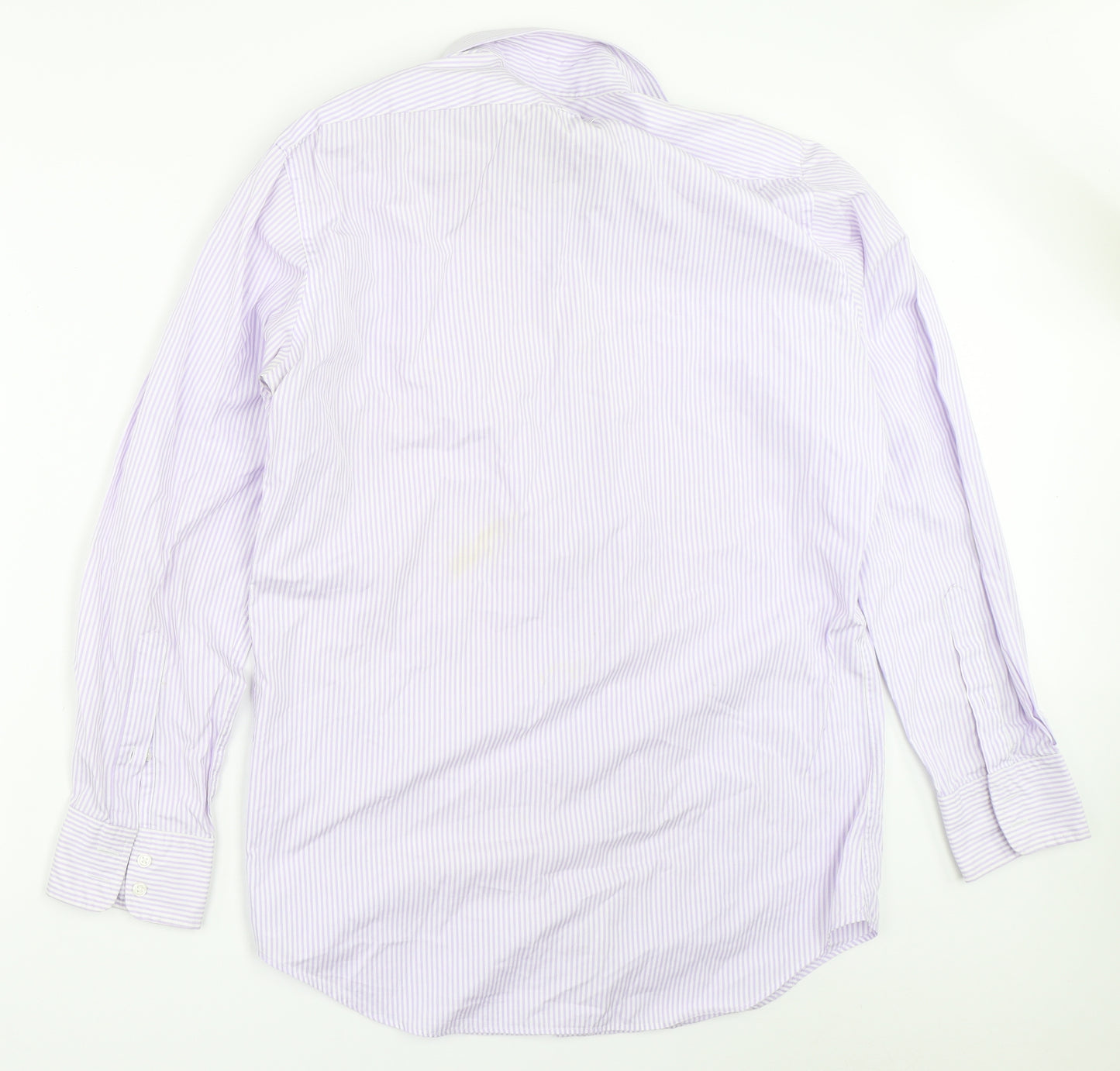 T.M.Lewin Mens Purple Striped   Button-Up Size 16.5