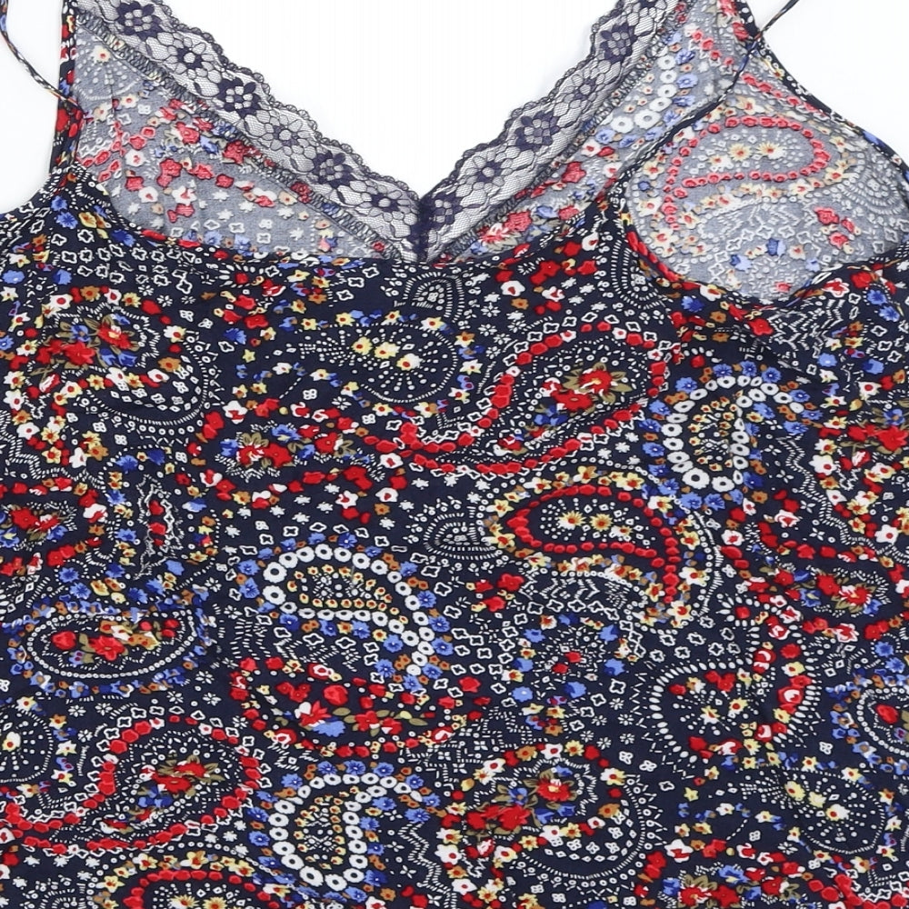 Matalan Womens Blue Geometric  Camisole Blouse Size 18