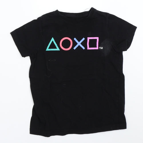 Primark Girls Black   Basic T-Shirt Size 6-7 Years