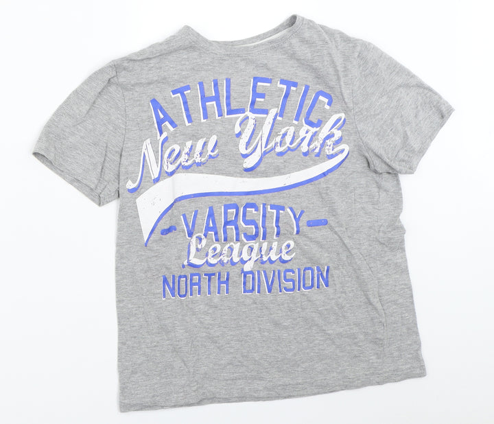 Rebel Boys Grey   Basic T-Shirt Size 10-11 Years