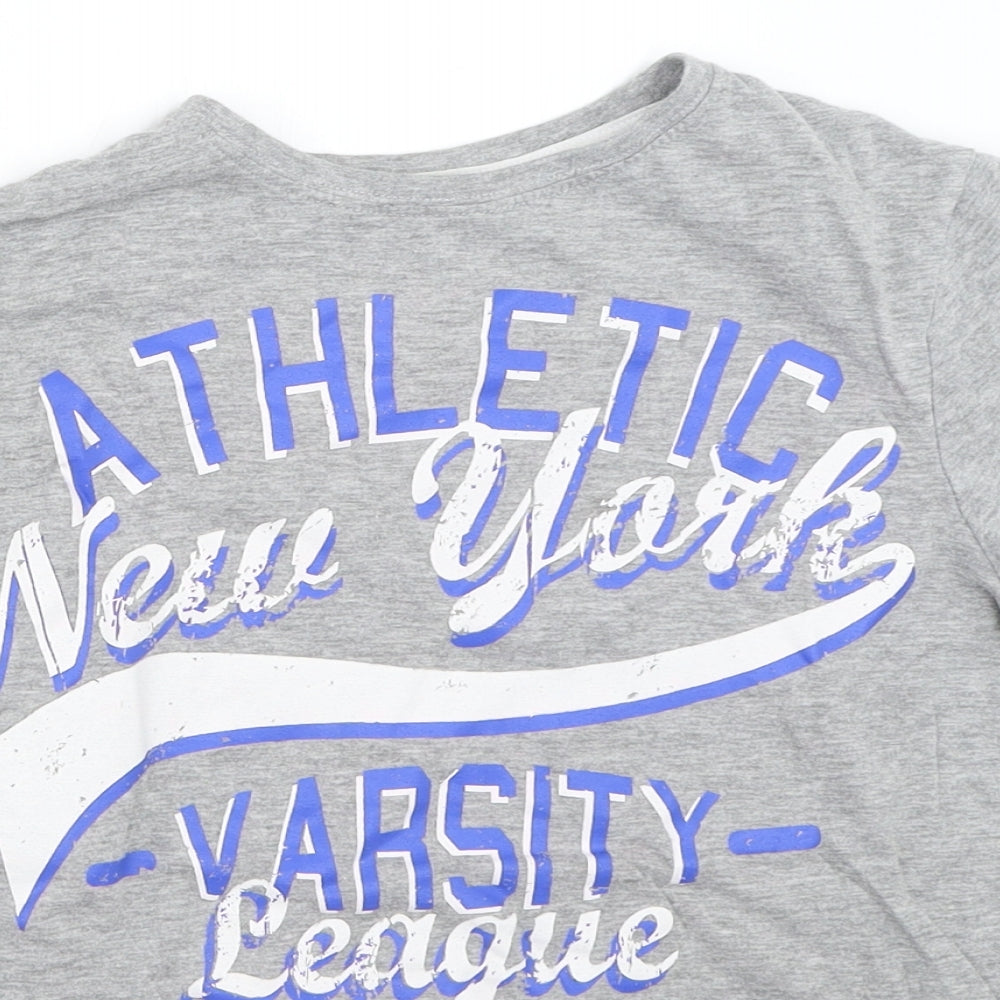 Rebel Boys Grey   Basic T-Shirt Size 10-11 Years