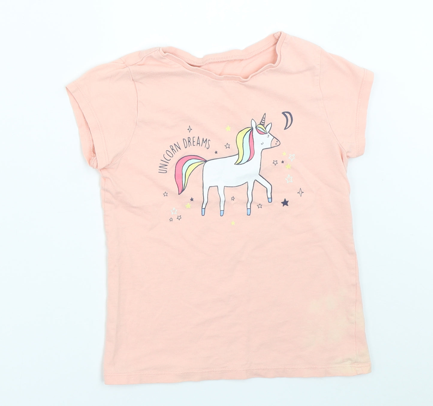 George Girls Pink   Basic T-Shirt Size 6-7 Years