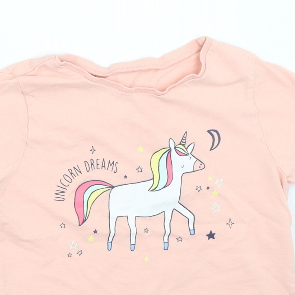 George Girls Pink   Basic T-Shirt Size 6-7 Years