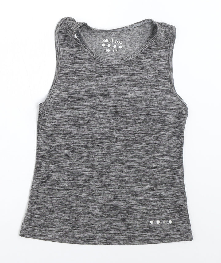 Matalan Girls Grey   Basic Tank Size 6-7 Years