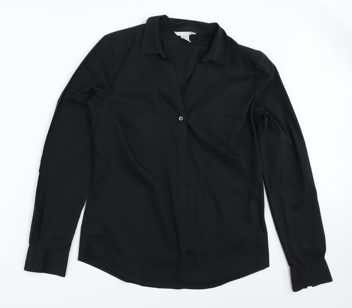 H&M Womens Black   Basic Button-Up Size 40