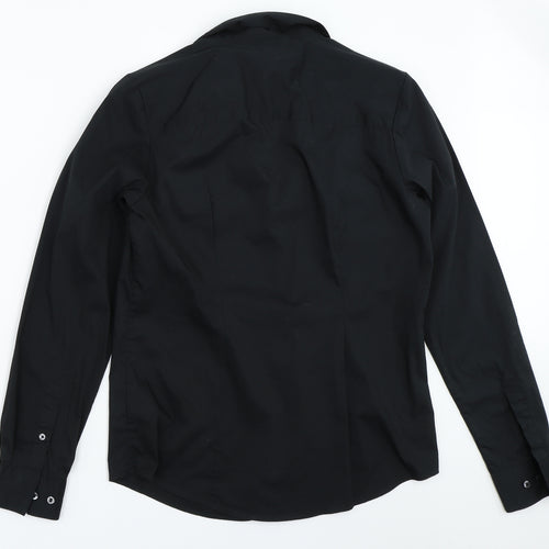 H&M Womens Black   Basic Button-Up Size 40