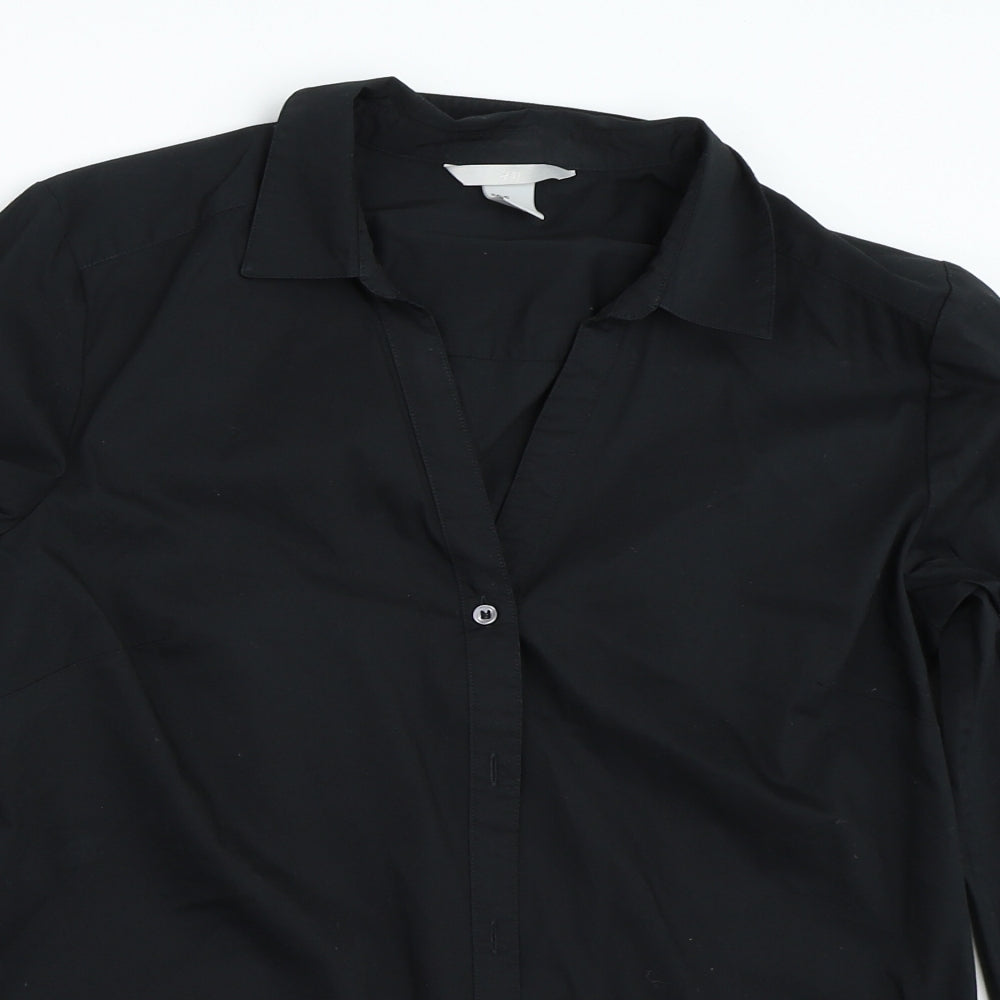 H&M Womens Black   Basic Button-Up Size 40