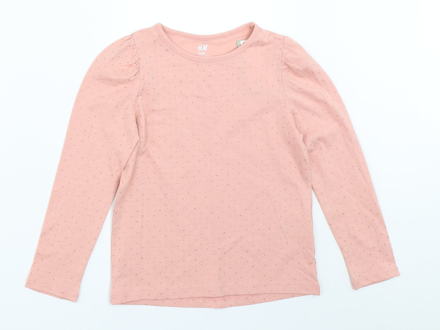 H&M Girls Pink   Basic T-Shirt Size 5-6 Years