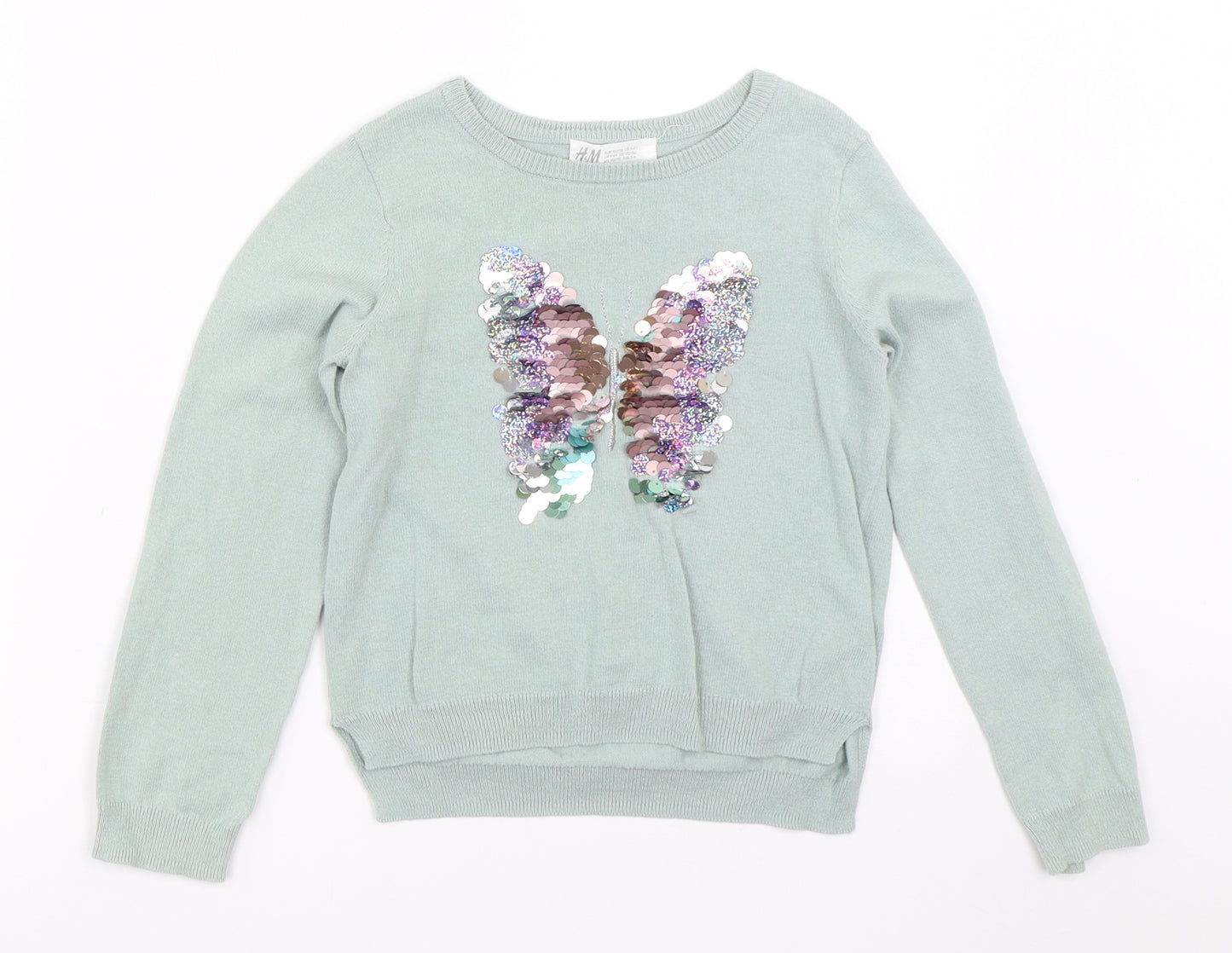 H&M Girls Blue   Pullover Jumper Size 5-6 Years