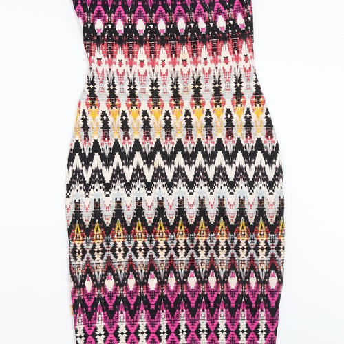 New Look Womens Ivory Geometric  Bodycon  Size 10