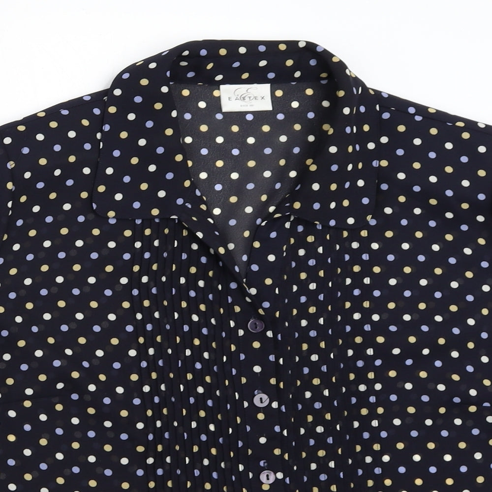 Eastex Womens Blue Polka Dot  Basic Button-Up Size 16