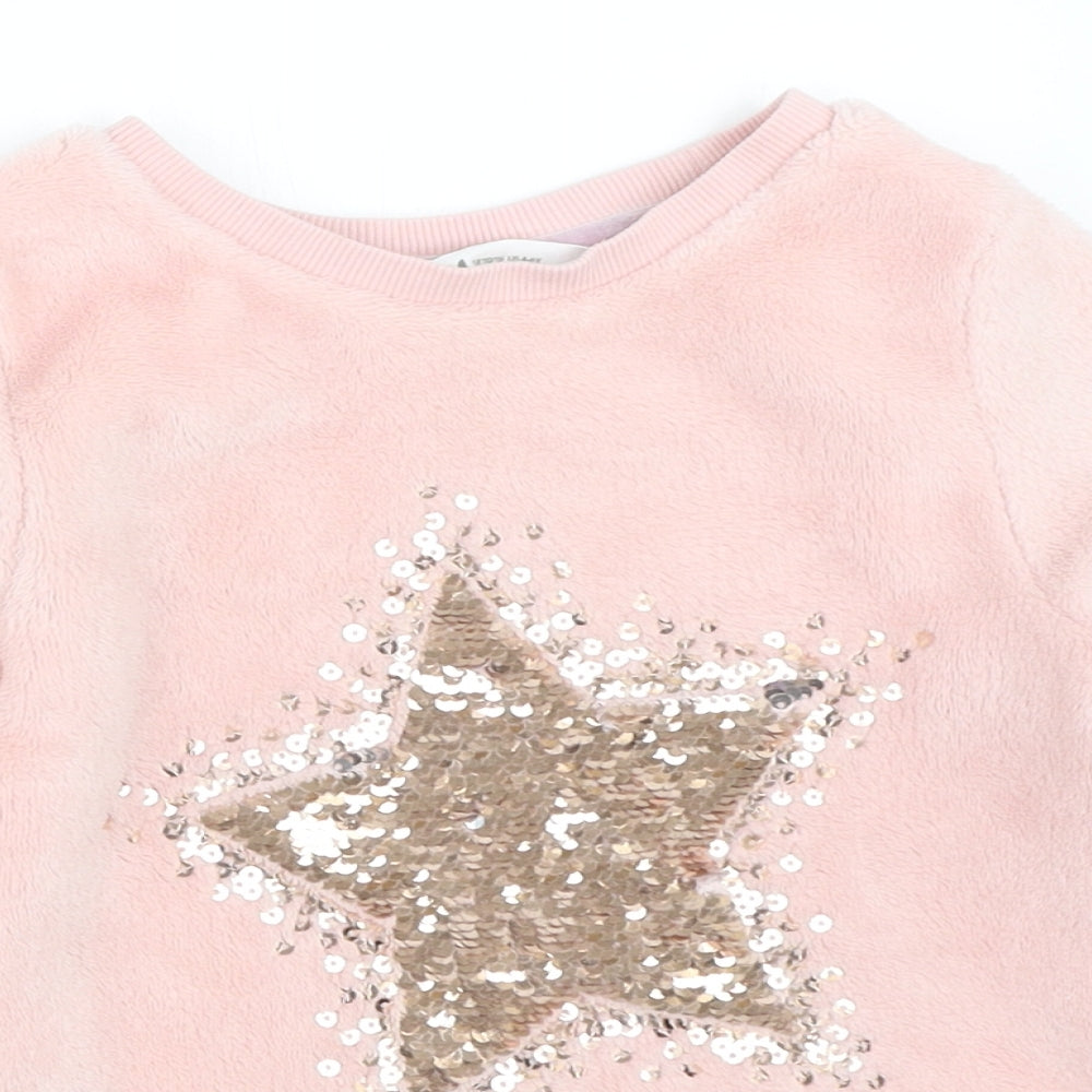 H&M Girls Pink Solid  Top Pyjama Top Size 5-6 Years