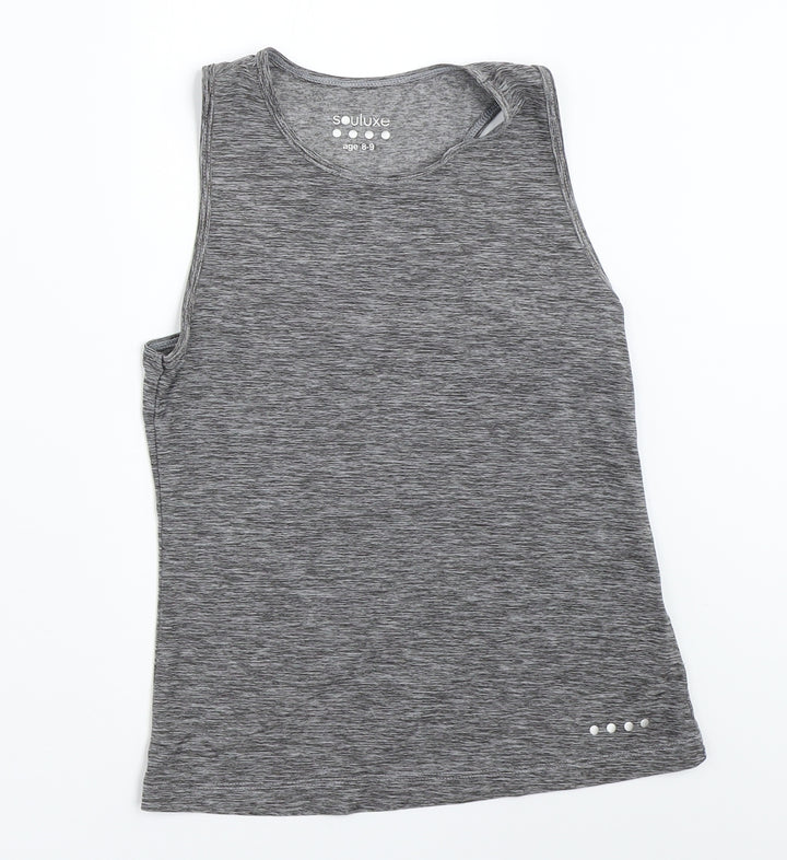Matalan Girls Grey   Basic Tank Size 8-9 Years