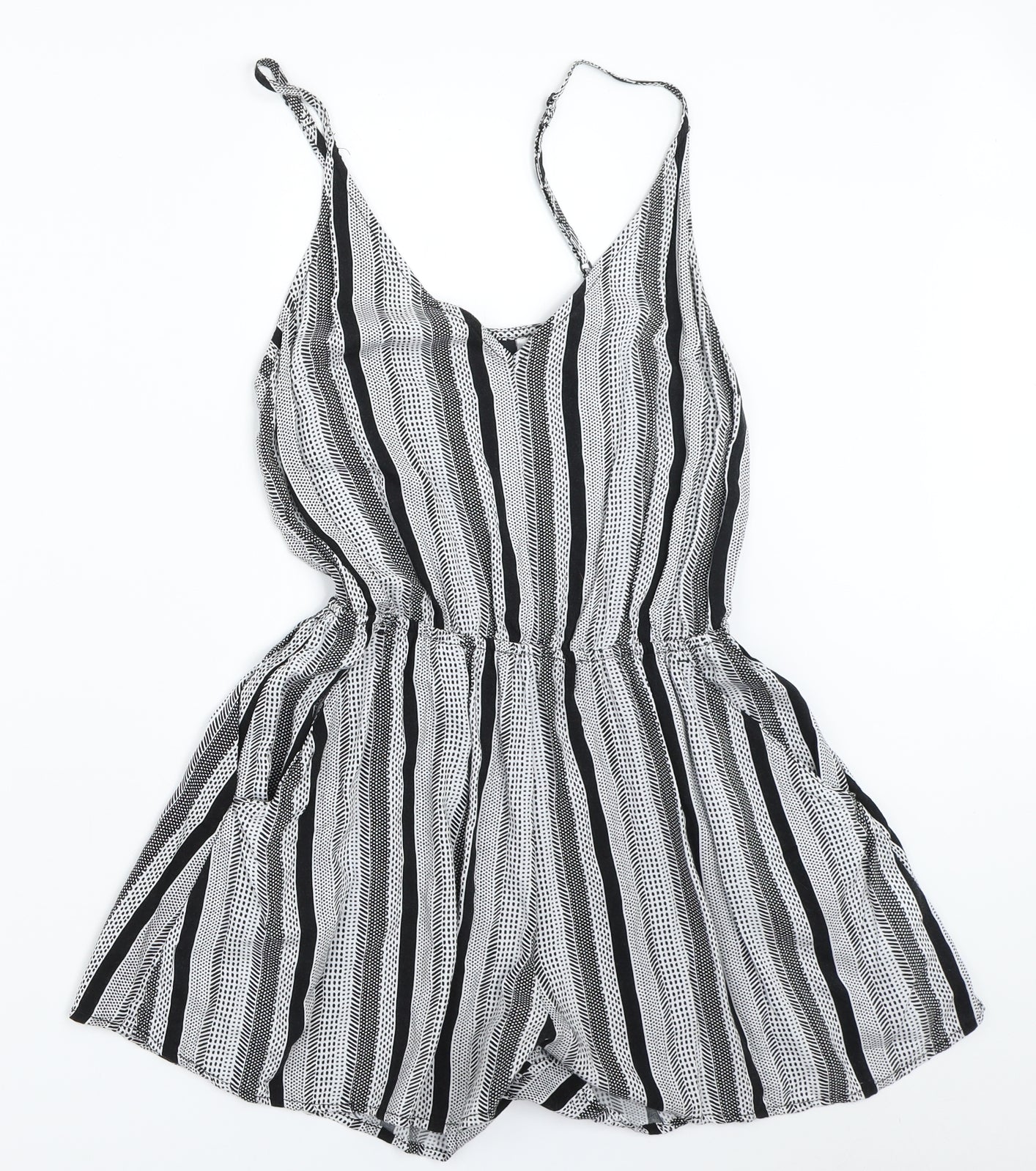 H&M Womens Black   Playsuit One-Piece Size 10