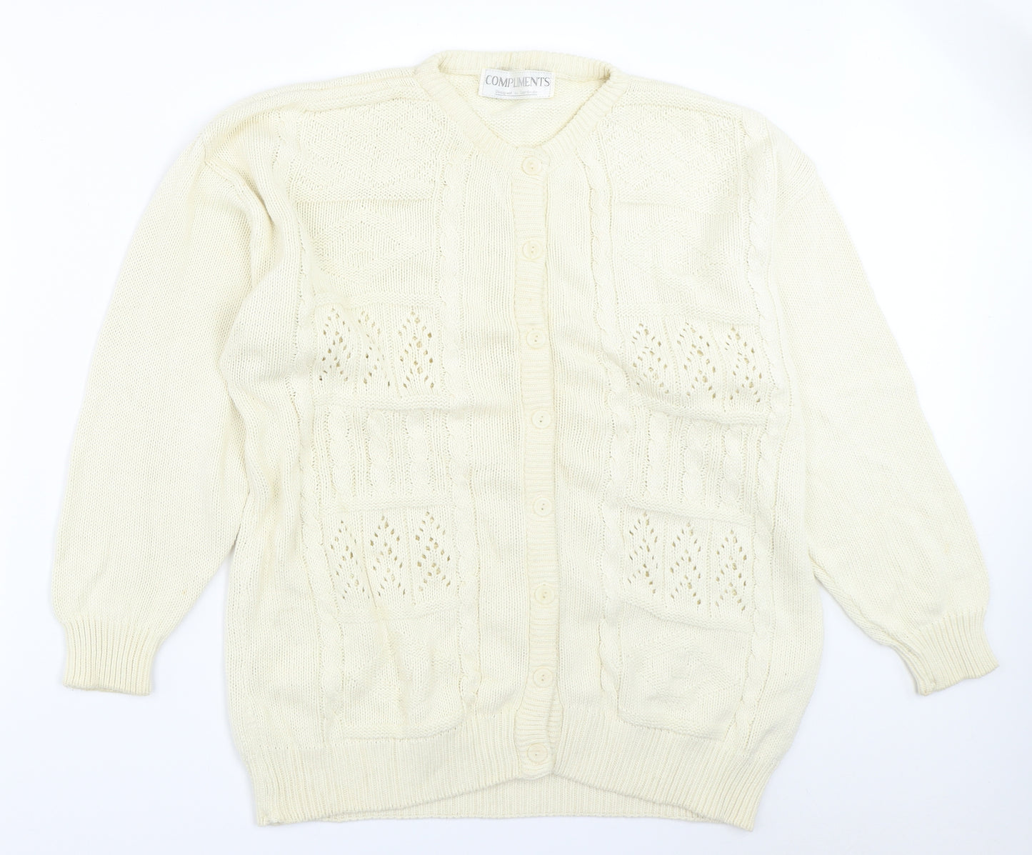 Compliments Womens Ivory   Cardigan Jumper Size L