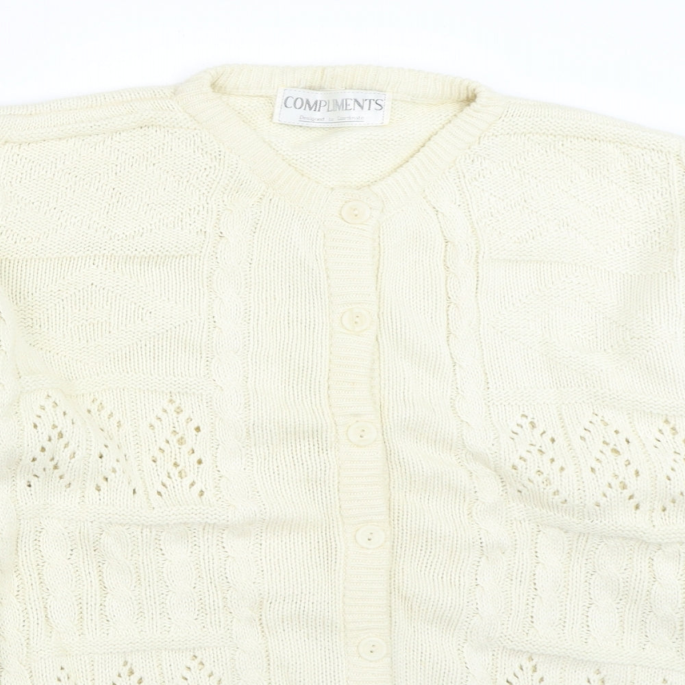 Compliments Womens Ivory   Cardigan Jumper Size L