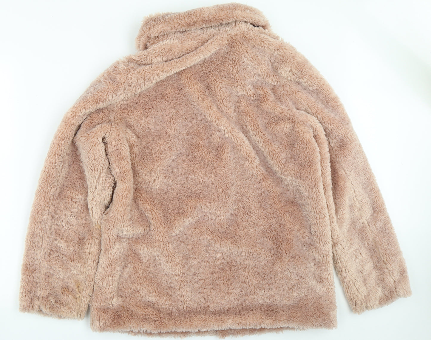 New Look Womens Pink   Overcoat Coat Size M  - faux fur