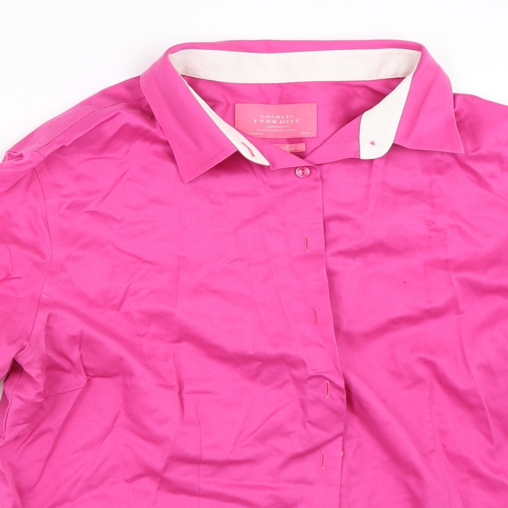 Charles Tyrwhitt Womens Pink   Basic Button-Up Size 14