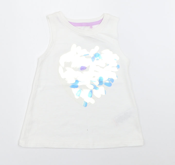 NEXT Girls White Basic Tank Size 3 Years