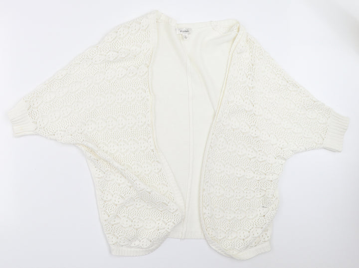 Dressbarn Womens White Cardigan Jumper Size S