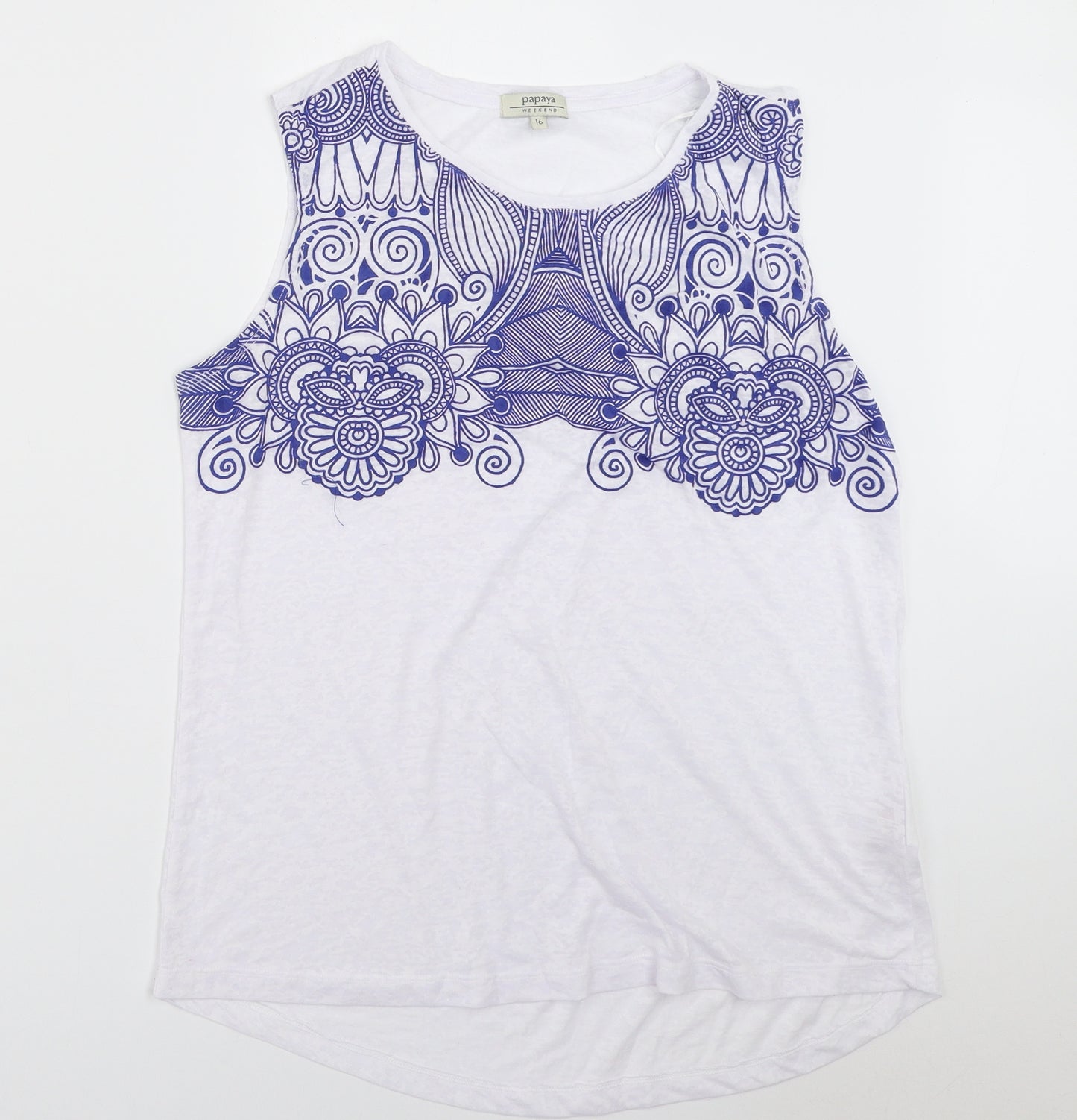 Papaya Womens White   Basic Tank Size 16