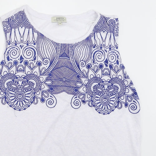 Papaya Womens White   Basic Tank Size 16