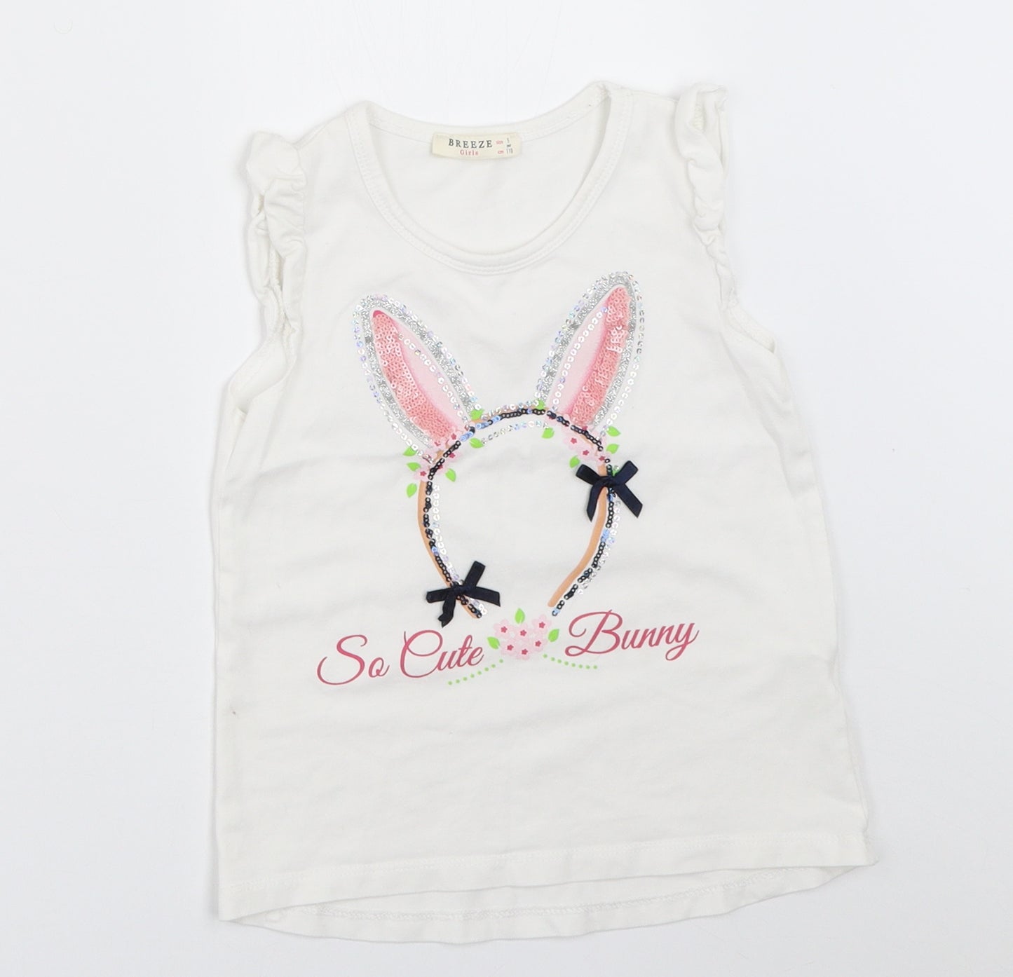 Breeze Girls Girls White   Basic Tank Size 5 Years