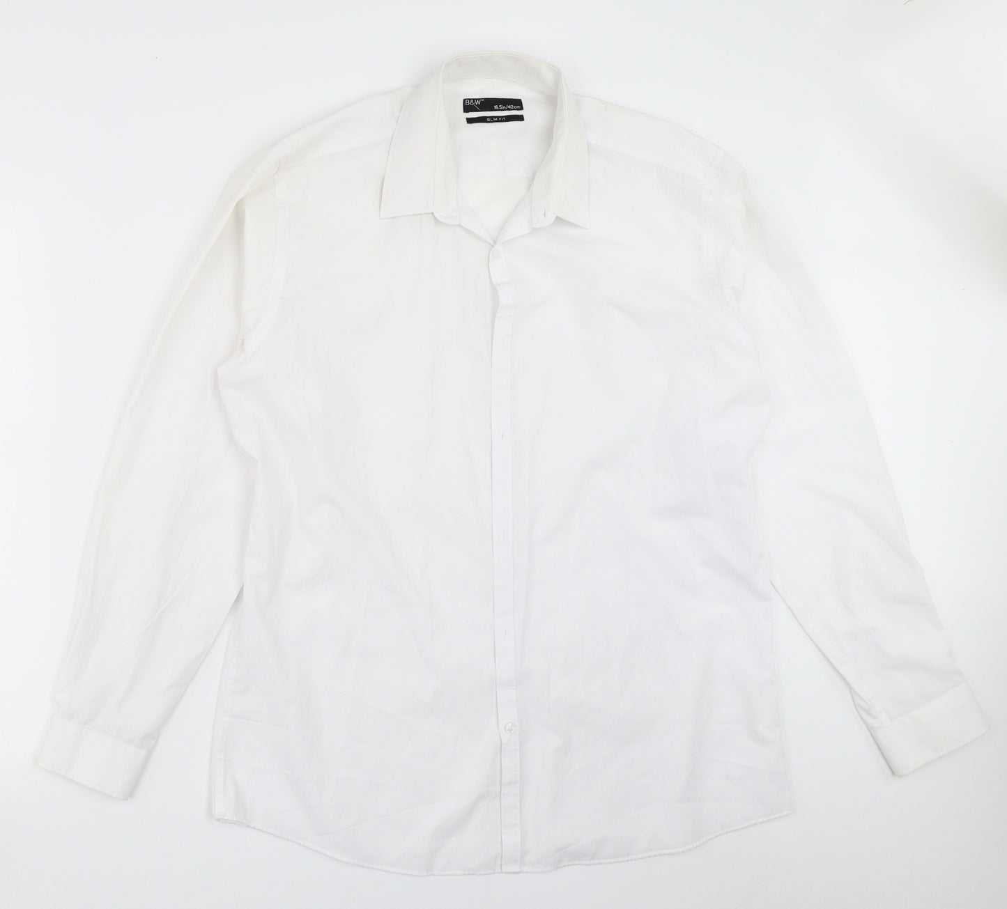 B&W Mens White    Button-Up Size 16.5