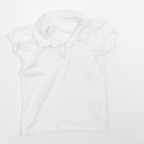 George Girls White   Basic Polo Size 5-6 Years  - school