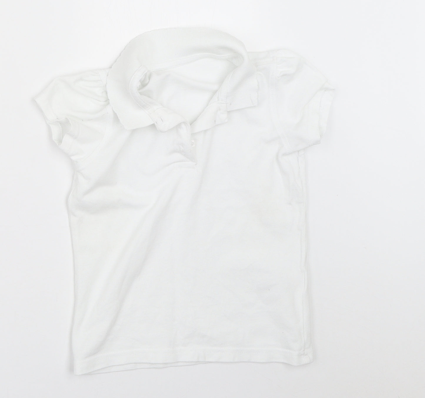 George Girls White   Basic Polo Size 5-6 Years  - school