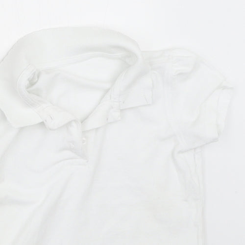 George Girls White   Basic Polo Size 5-6 Years  - school