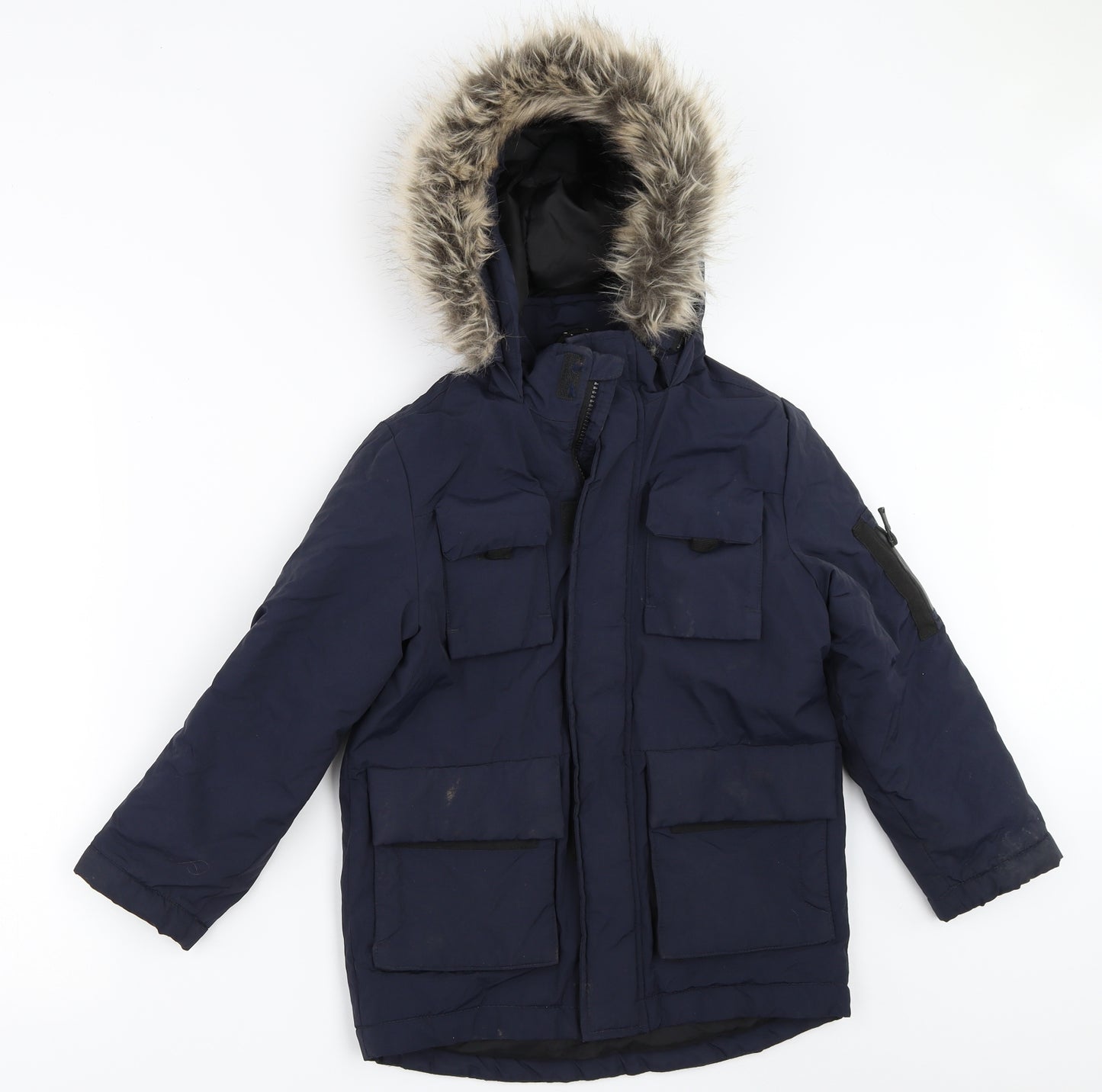 Marks and Spencer Boys Blue   Basic Coat Coat Size 7-8 Years