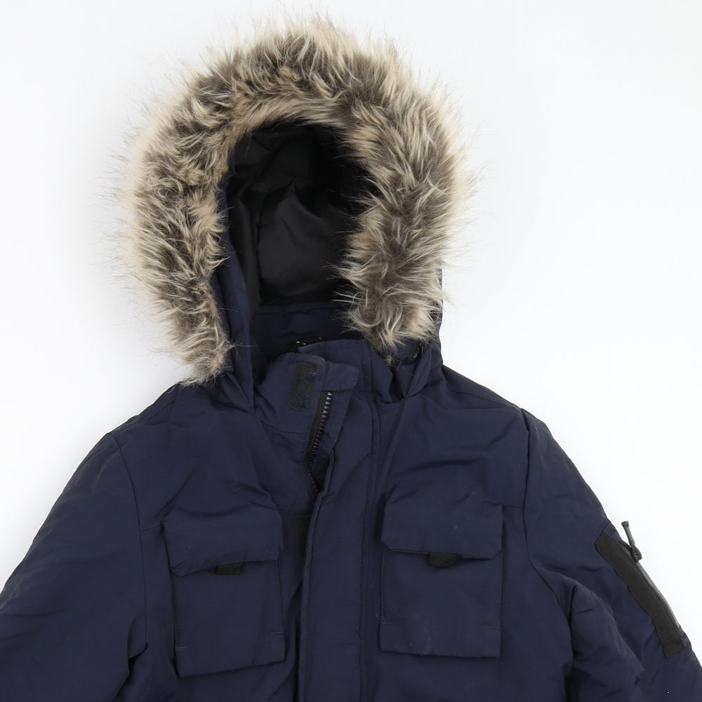 Marks and Spencer Boys Blue   Basic Coat Coat Size 7-8 Years