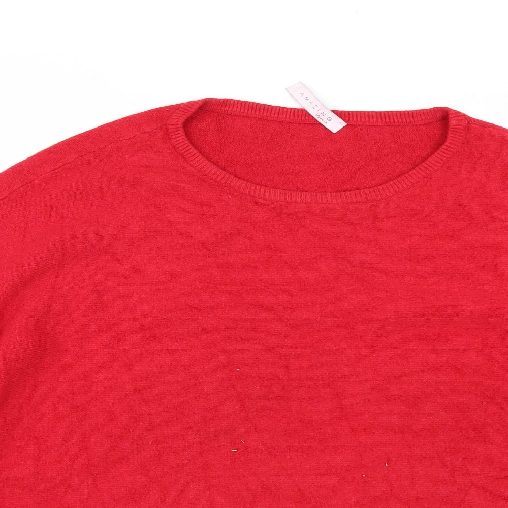 Amazing Womens Red   Pullover Jumper Size L