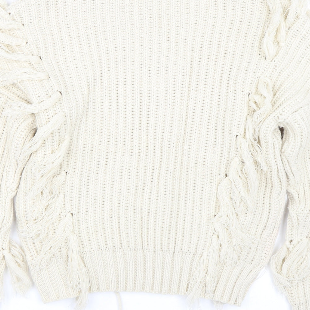 Nasty Gal Womens Beige   Pullover Jumper Size S