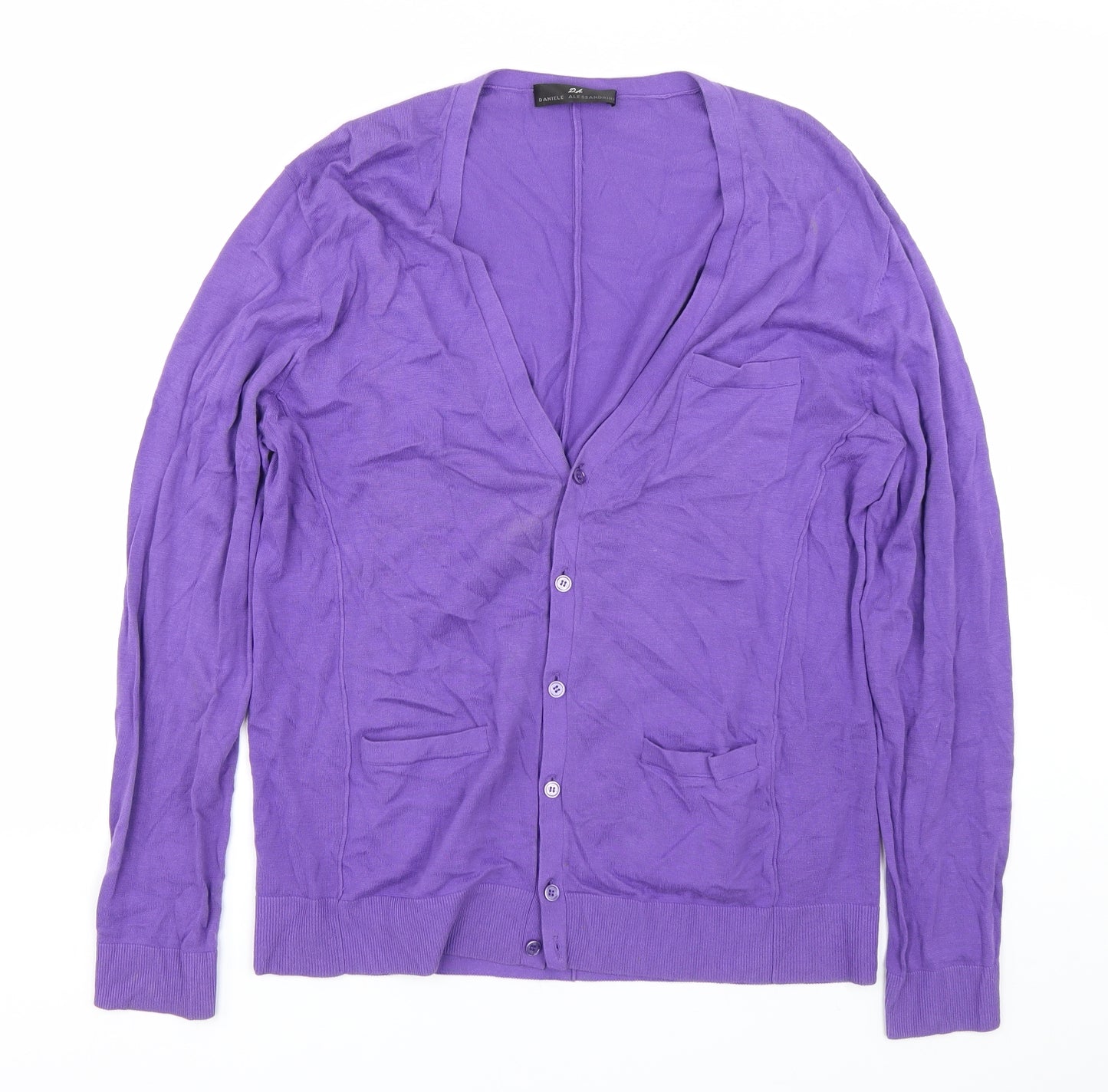 Daniele Alessandrini Womens Purple   Cardigan Jumper Size L