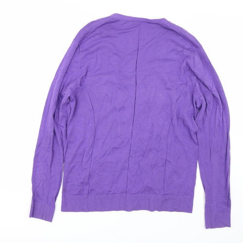 Daniele Alessandrini Womens Purple   Cardigan Jumper Size L