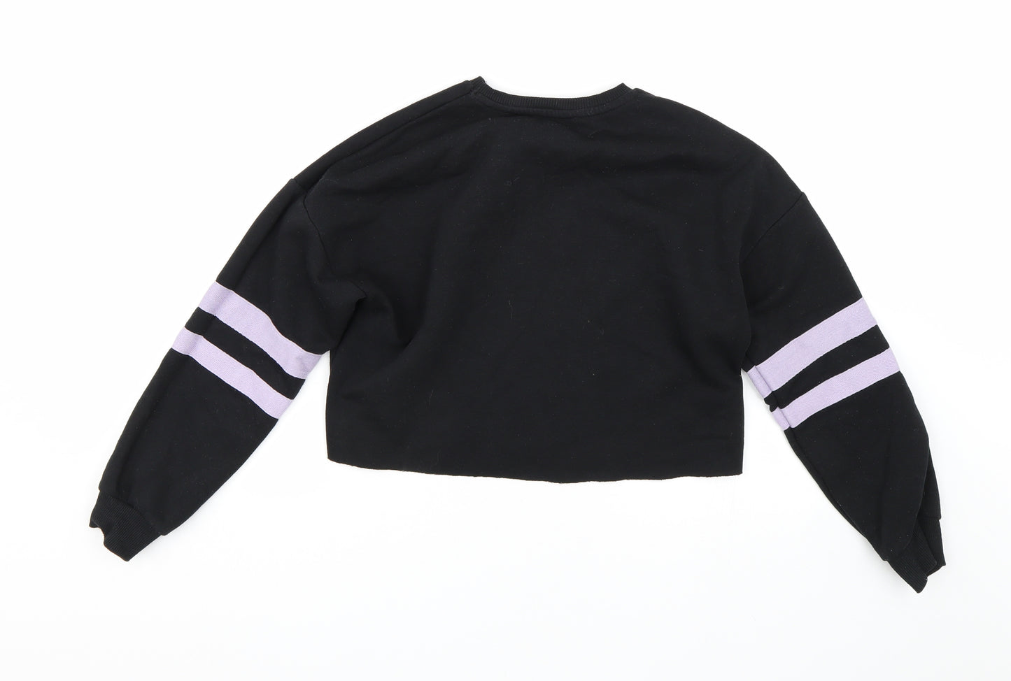 New Look Girls Black Striped  Pullover Sweatshirt Size 12-13 Years
