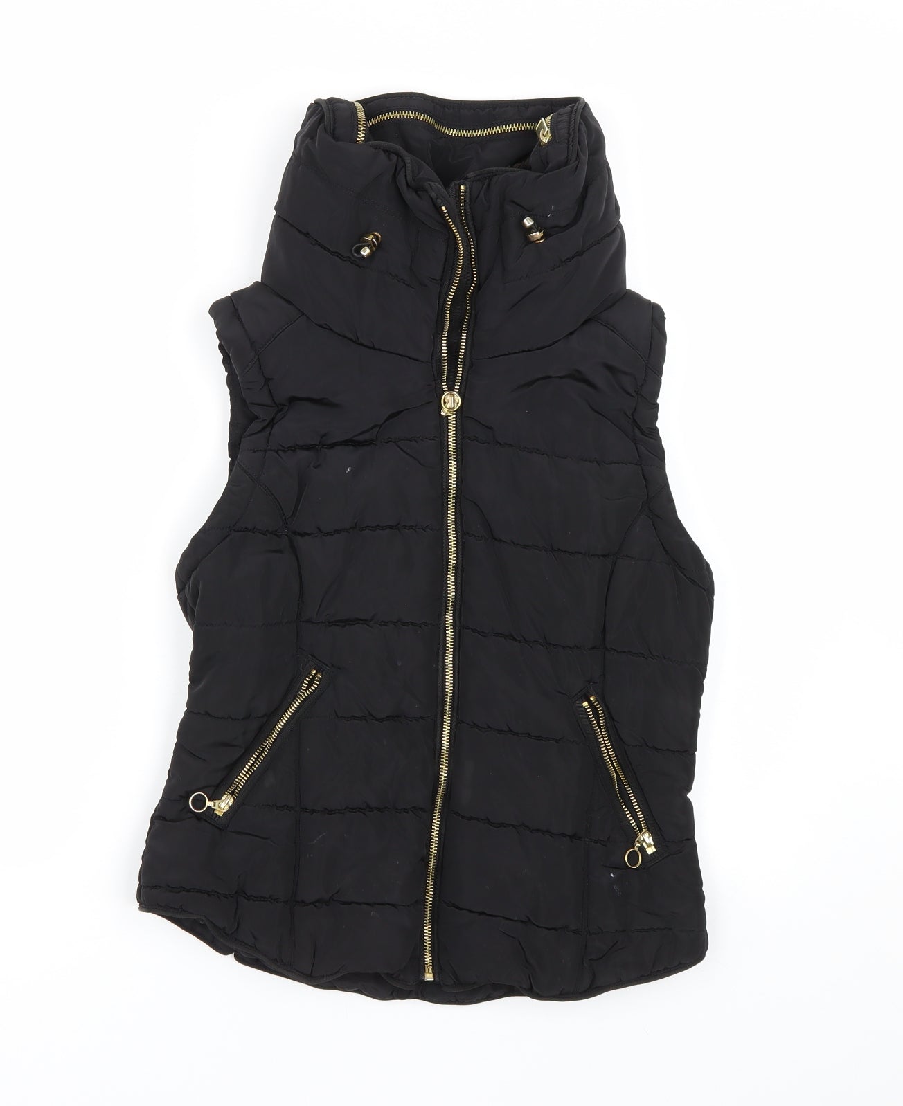H&M Womens Black   Gilet Coat Size S