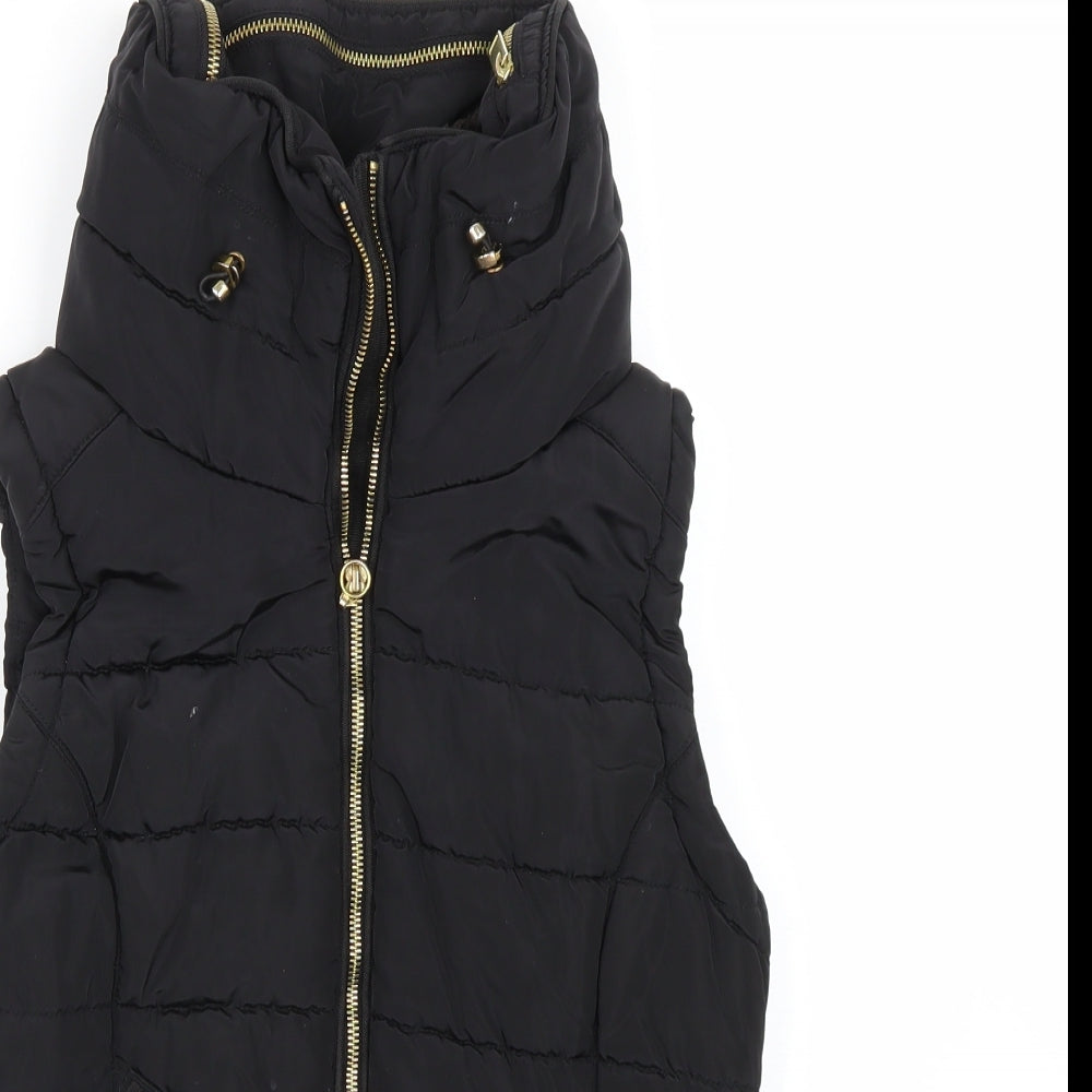 H&M Womens Black   Gilet Coat Size S