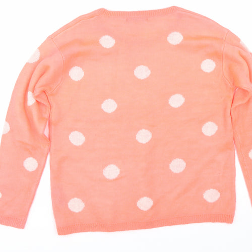 George Womens Orange Polka Dot  Pullover Jumper Size 14